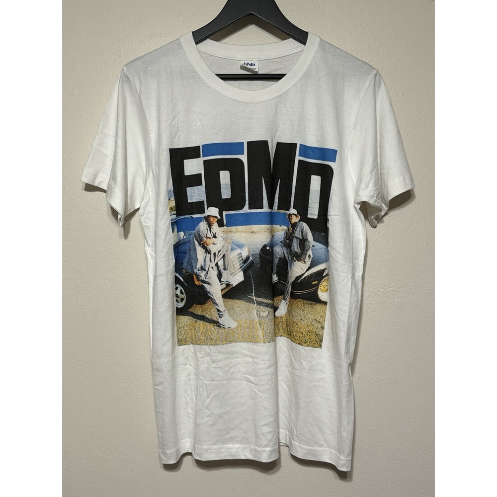 EPMD Unfinished Business T Shirt Rap Hip Hop Double Sided White Small
